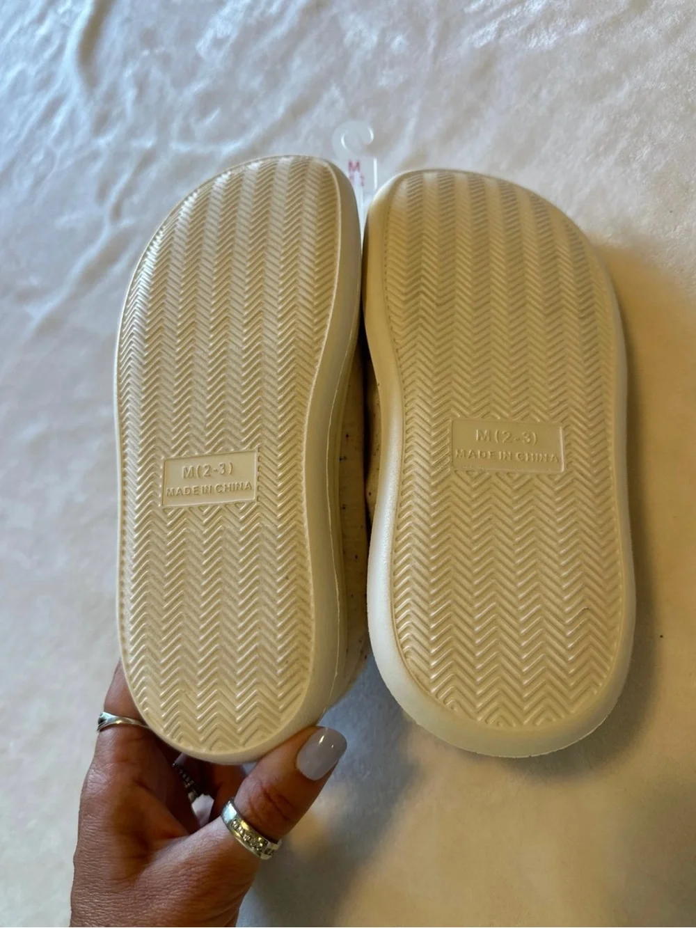 art class White Kids Smiley Slip-On Slippers with Yellow Face